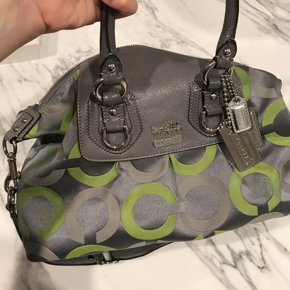 lime green coach purse
